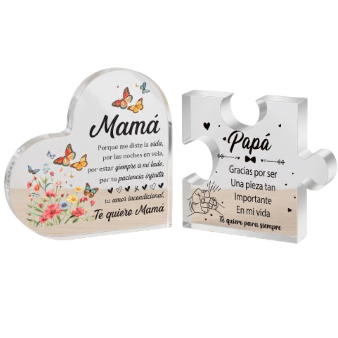 Figura Acrílico Mamá y Papá