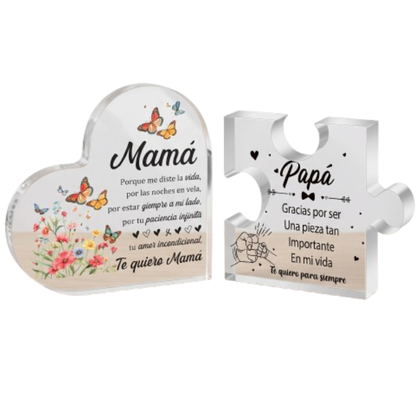 Figura Acrílico Mamá y Papá